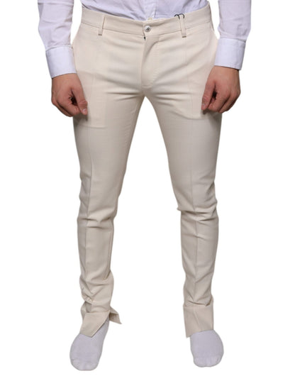 Dolce & Gabbana Off White Chino Wool Skinny Pants – IT48 | M par Dolce & Gabbana | Disponible sur Sandy Store ByNet
