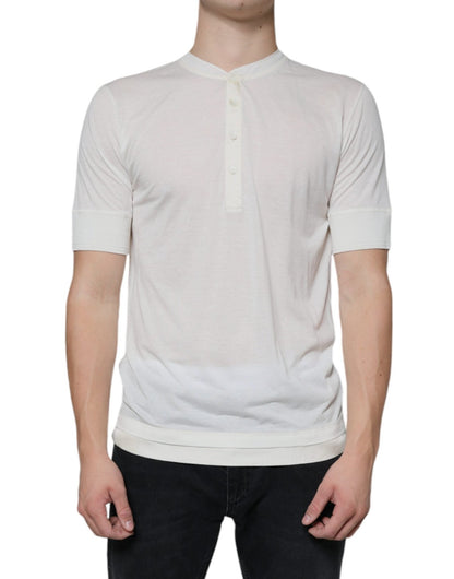 Dolce & Gabbana Off White Cotton Short Sleeves T-shirt – IT44 | XS par Dolce & Gabbana | Disponible sur Sandy Store ByNet