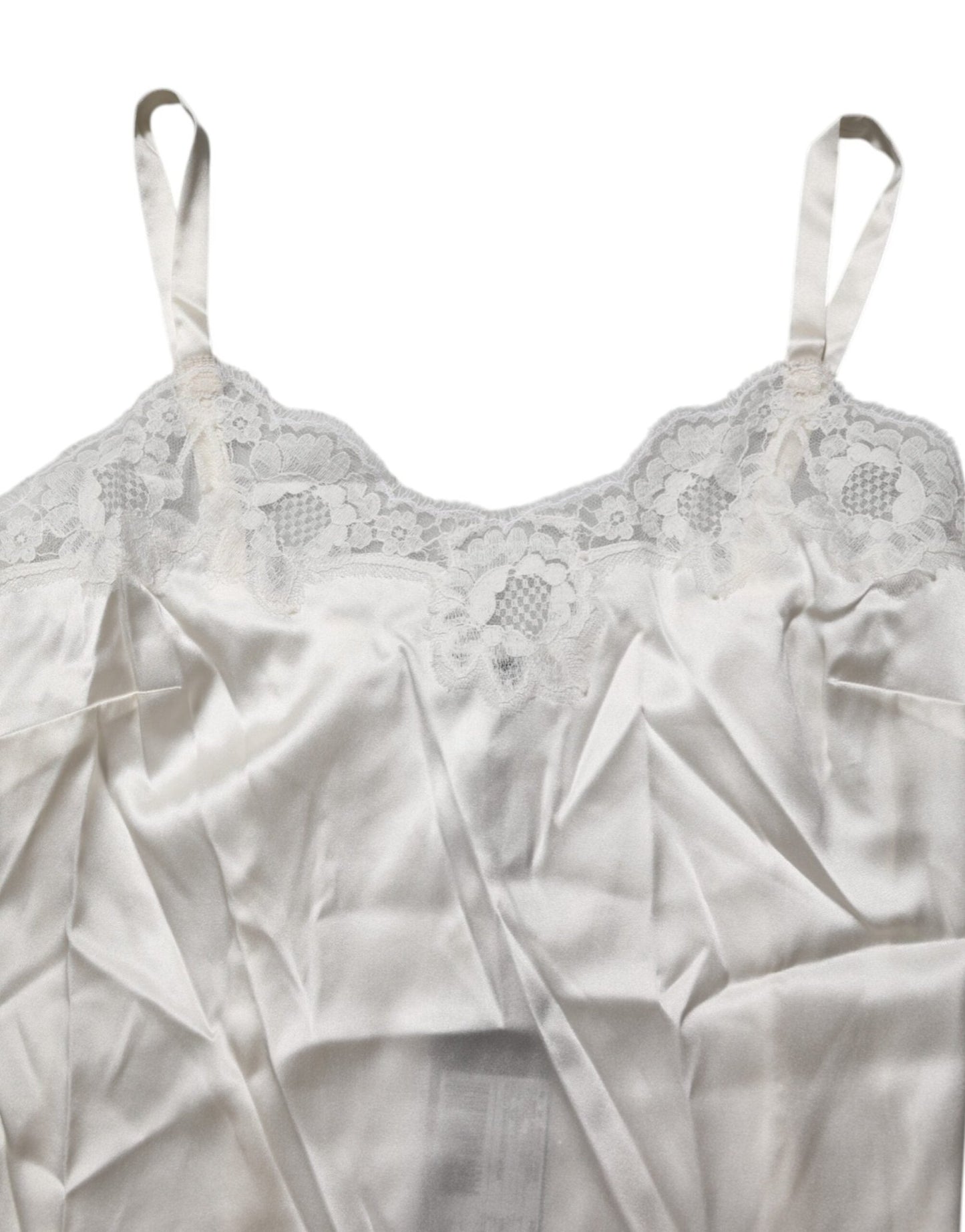 Dolce & Gabbana Off White Floral Lace Tank Lingerie Top Underwear – IT3 | M par Dolce & Gabbana | Disponible sur Sandy Store ByNet