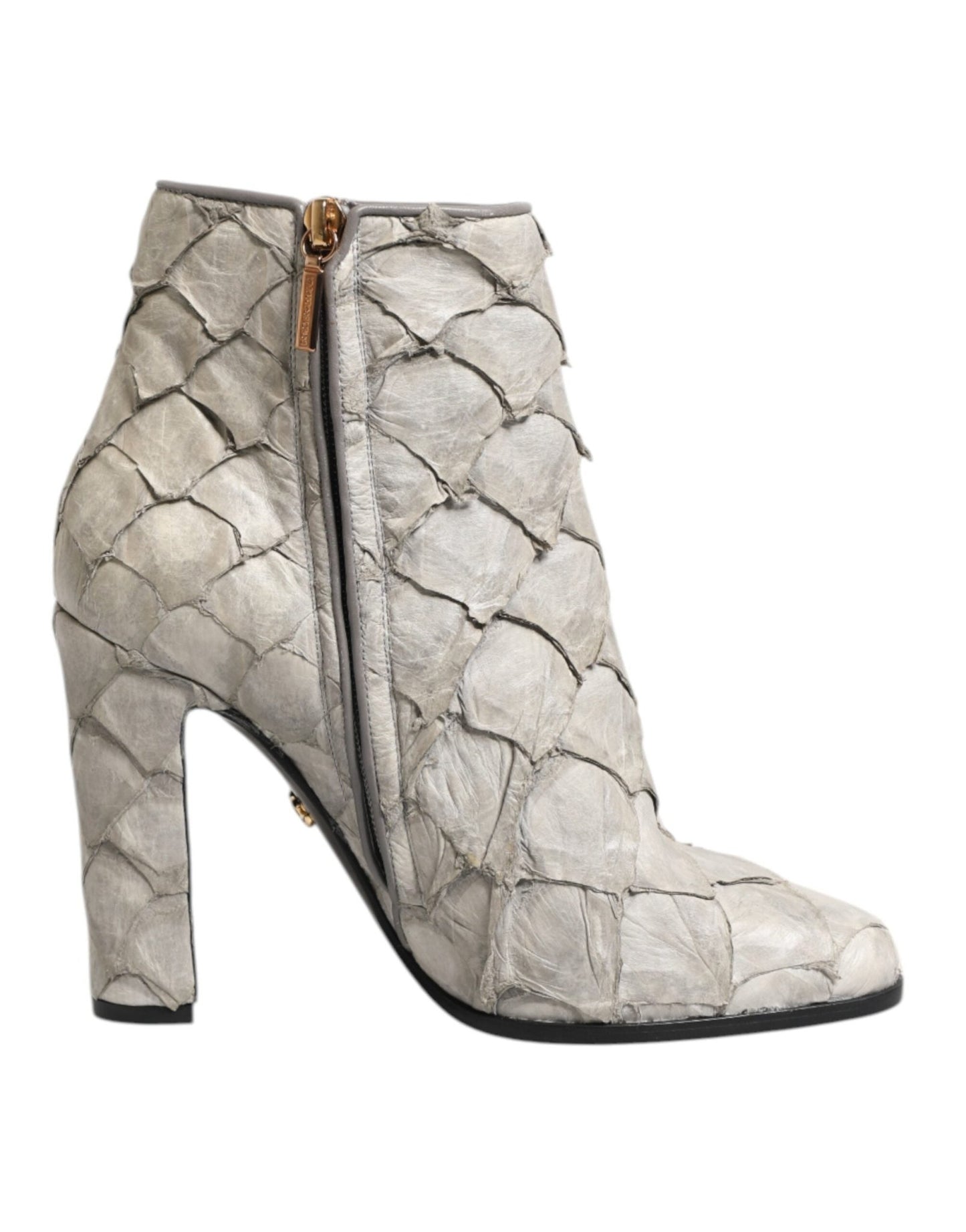 Dolce & Gabbana Off White Leather Heels Ankle Boots Shoes – EU39/US8.5 par Dolce & Gabbana | Disponible sur Sandy Store ByNet