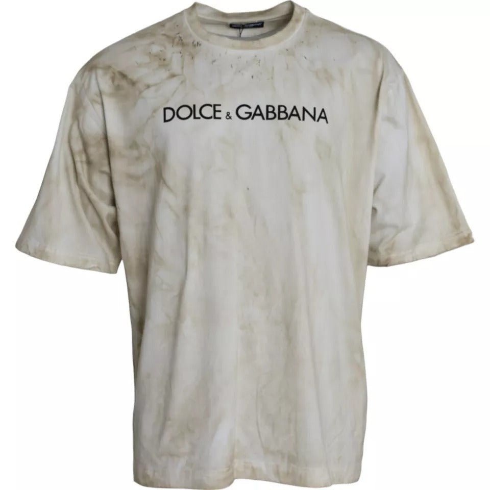 Dolce & Gabbana Off White Logo Cotton Crew Neck T-shirt – IT52 | XL par Dolce & Gabbana | Disponible sur Sandy Store ByNet