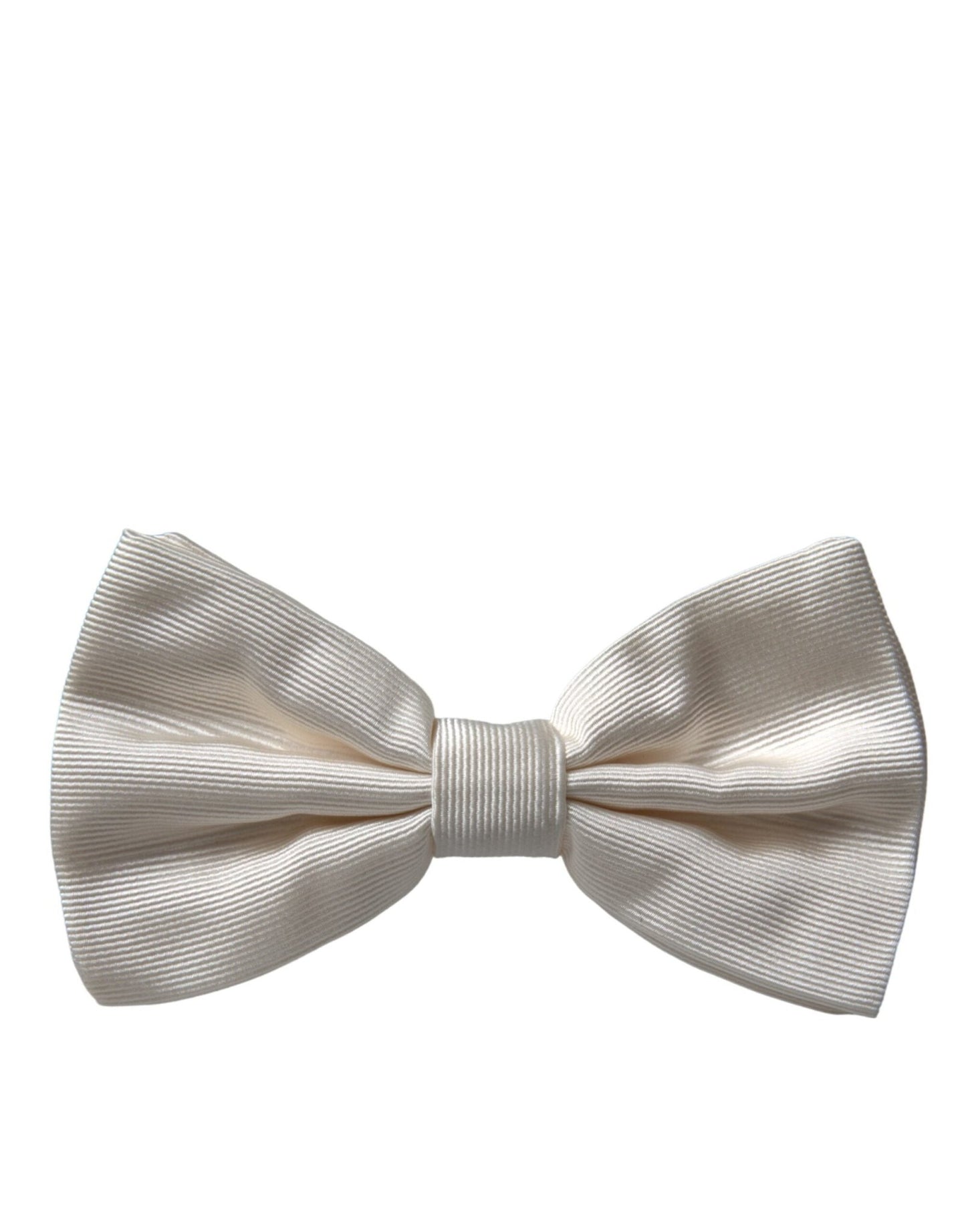 Dolce & Gabbana Off White Silk Adjustable Neck Men Bow Tie – par Dolce & Gabbana | Disponible sur Sandy Store ByNet