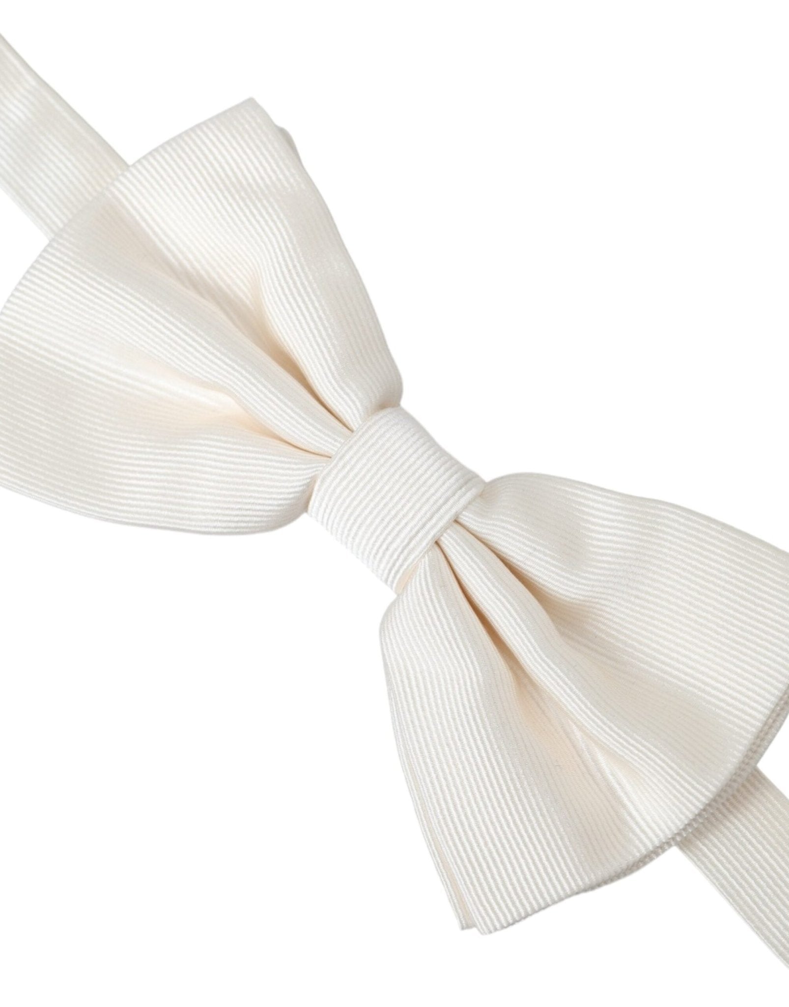 Dolce & Gabbana Off White Silk Adjustable Neck Men Bow Tie – par Dolce & Gabbana | Disponible sur Sandy Store ByNet