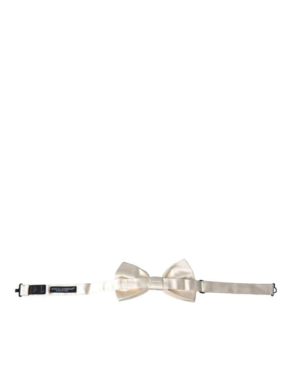 Dolce & Gabbana Off White Silk Adjustable Neck Men Bow Tie – par Dolce & Gabbana | Disponible sur Sandy Store ByNet