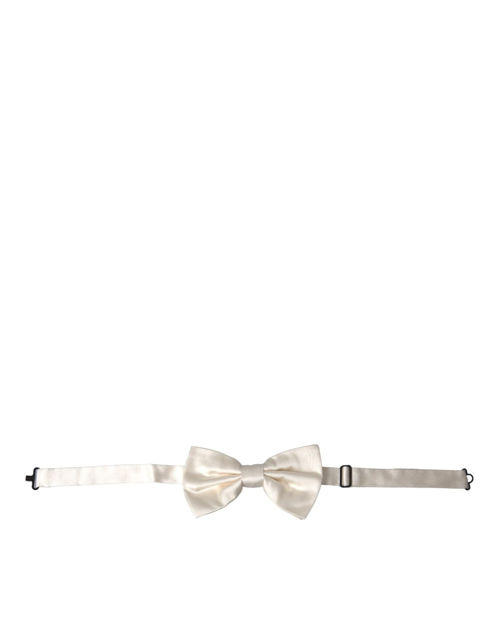 Dolce & Gabbana Off White Silk Adjustable Neck Men Bow Tie – par Dolce & Gabbana | Disponible sur Sandy Store ByNet