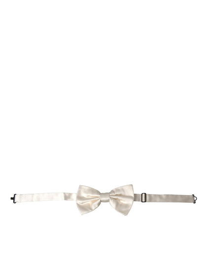 Dolce & Gabbana Off White Silk Adjustable Neck Men Bow Tie – par Dolce & Gabbana | Disponible sur Sandy Store ByNet