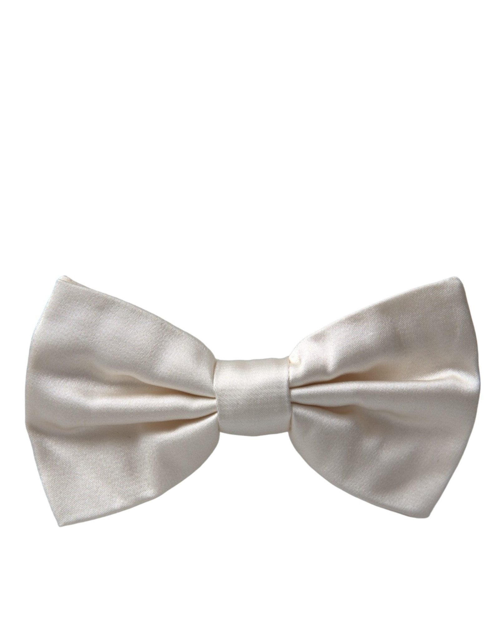 Dolce & Gabbana Off White Silk Adjustable Neck Men Bow Tie – par Dolce & Gabbana | Disponible sur Sandy Store ByNet