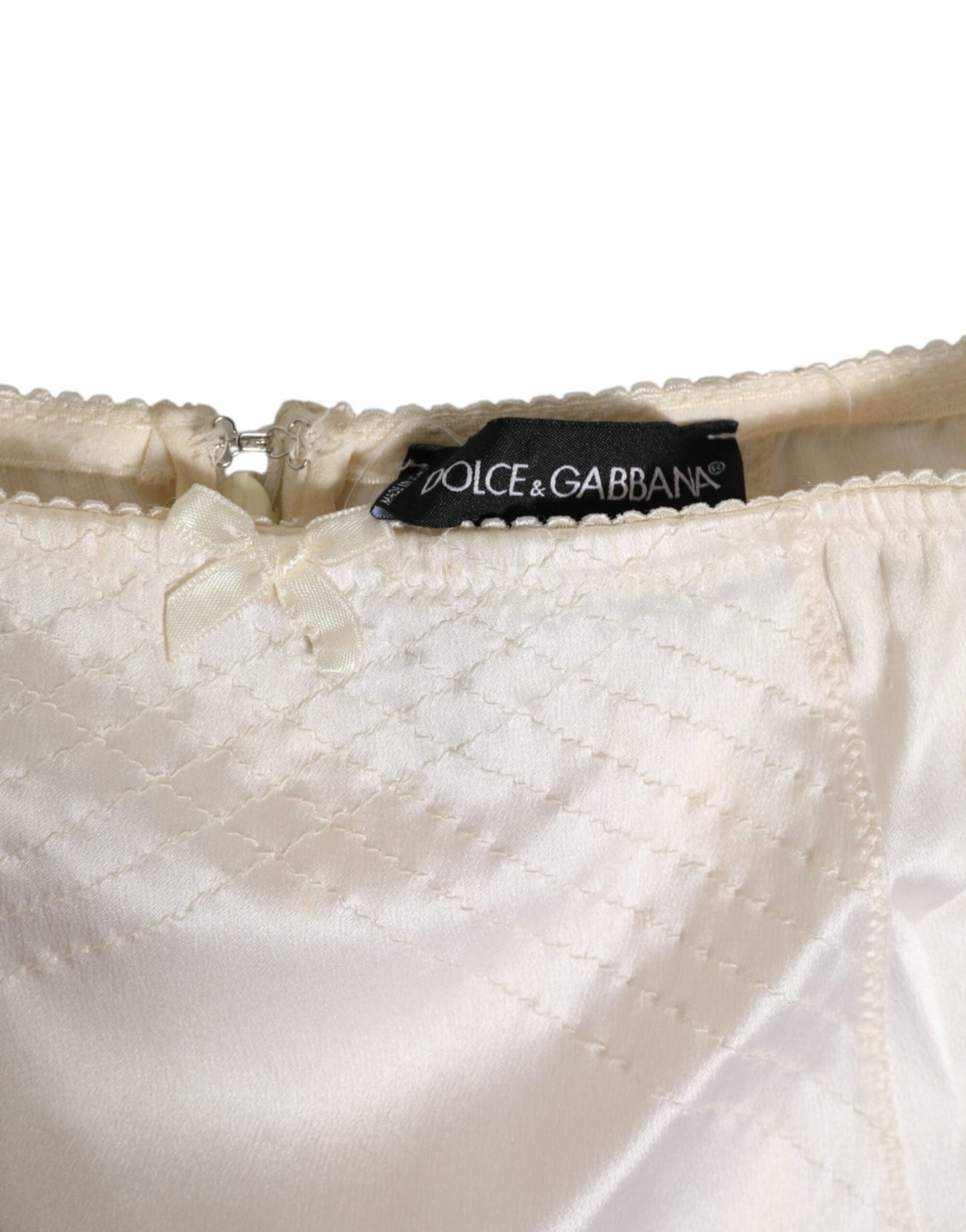 Dolce & Gabbana Off White Silk High Waist Girdle Panty Underwear – IT2 | S par Dolce & Gabbana | Disponible sur Sandy Store ByNet