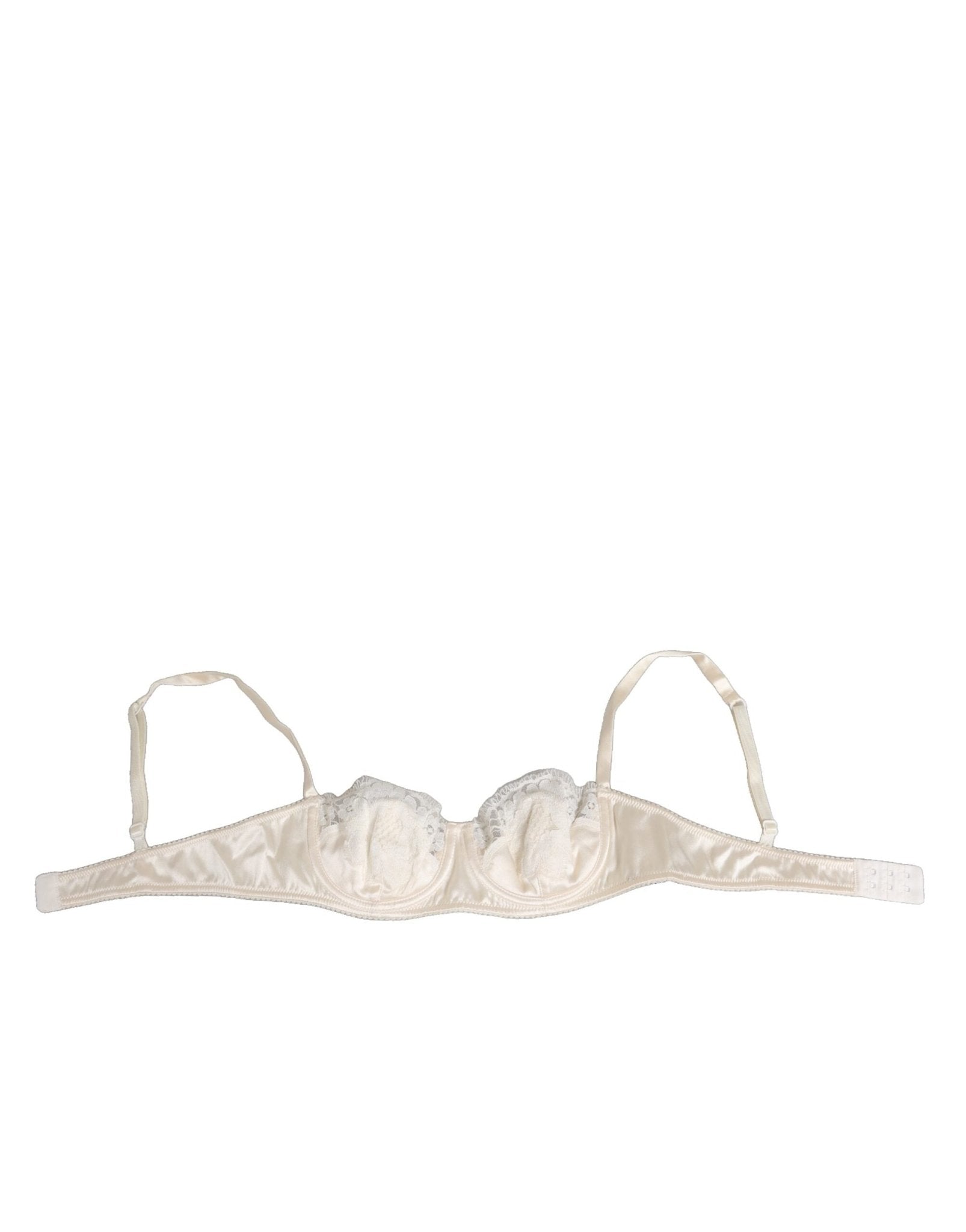Dolce & Gabbana Off White Silk Underwired Balconette Bra Underwear – IT2 | S par Dolce & Gabbana | Disponible sur Sandy Store ByNet