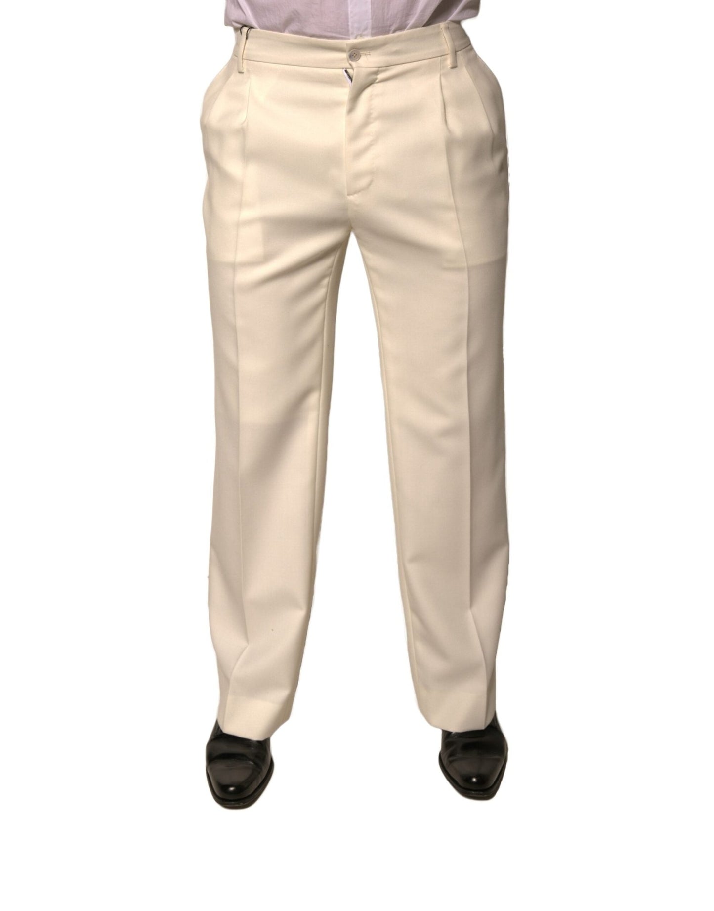 Dolce & Gabbana Off White Straight Dress Pants – IT48 | M par Dolce & Gabbana | Disponible sur Sandy Store ByNet
