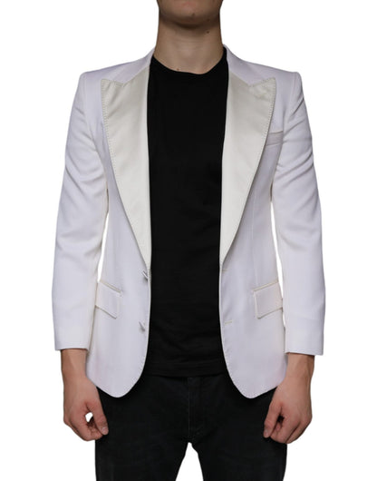 Dolce & Gabbana Off White Wool Single Breasted Dress Blazer - Sandy Store ByNet