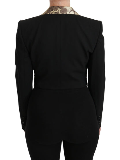 Dolce & Gabbana Opulent Black Gold Floral Jacket and Vest Ensemble - Sandy Store ByNet