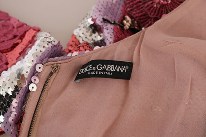 Dolce & Gabbana Opulent Pink Sequined Floor - Length Dress - Sandy Store ByNet