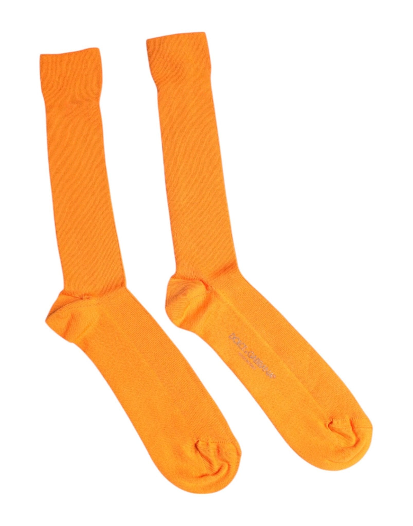 Dolce & Gabbana Orange Cotton Logo Over The Calf Socks – L par Dolce & Gabbana | Disponible sur Sandy Store ByNet