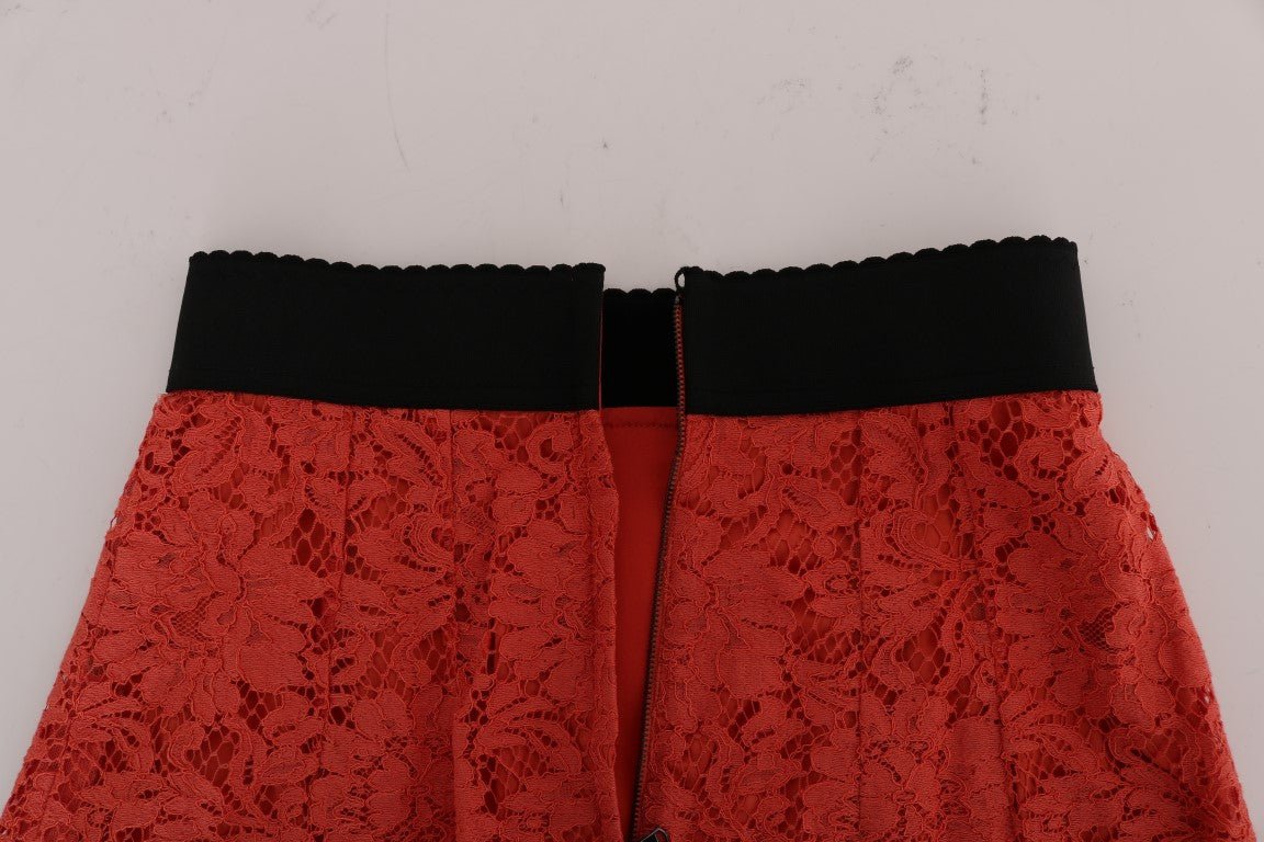 Dolce & Gabbana Orange Macramé Lace Pencil Skirt - Sandy Store ByNet
