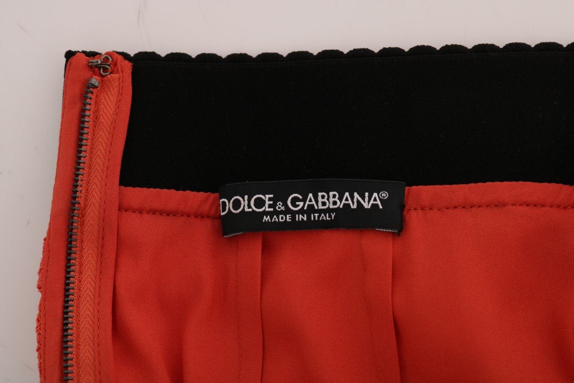 Dolce & Gabbana Orange Macramé Lace Pencil Skirt - Sandy Store ByNet