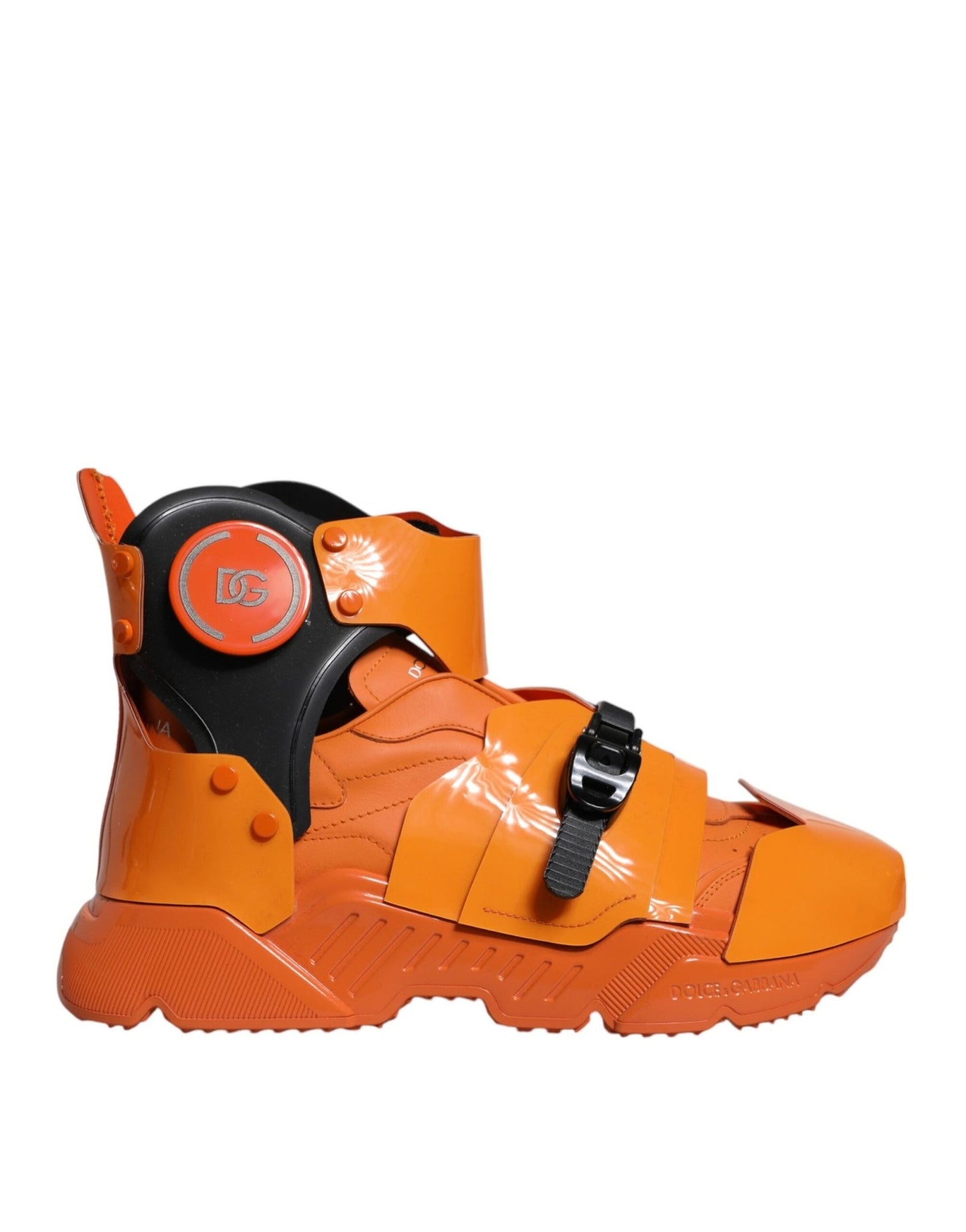 Dolce & Gabbana Orange Multi Panel Chunky High Top Sneakers Shoes – EU44/US11 par Dolce & Gabbana | Disponible sur Sandy Store ByNet
