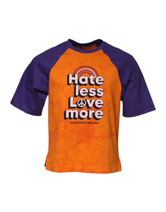 Dolce & Gabbana Orange Purple Printed Round Neck T-shirt – IT44 | XS par Dolce & Gabbana | Disponible sur Sandy Store ByNet
