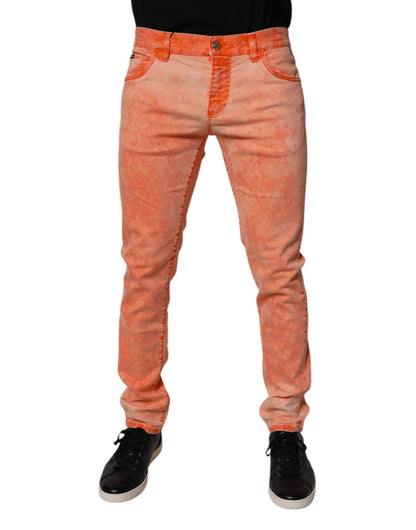 Dolce & Gabbana Orange Tie Dye Cotton Skinny Men Denim Jeans – IT50 | L par Dolce & Gabbana | Disponible sur Sandy Store ByNet