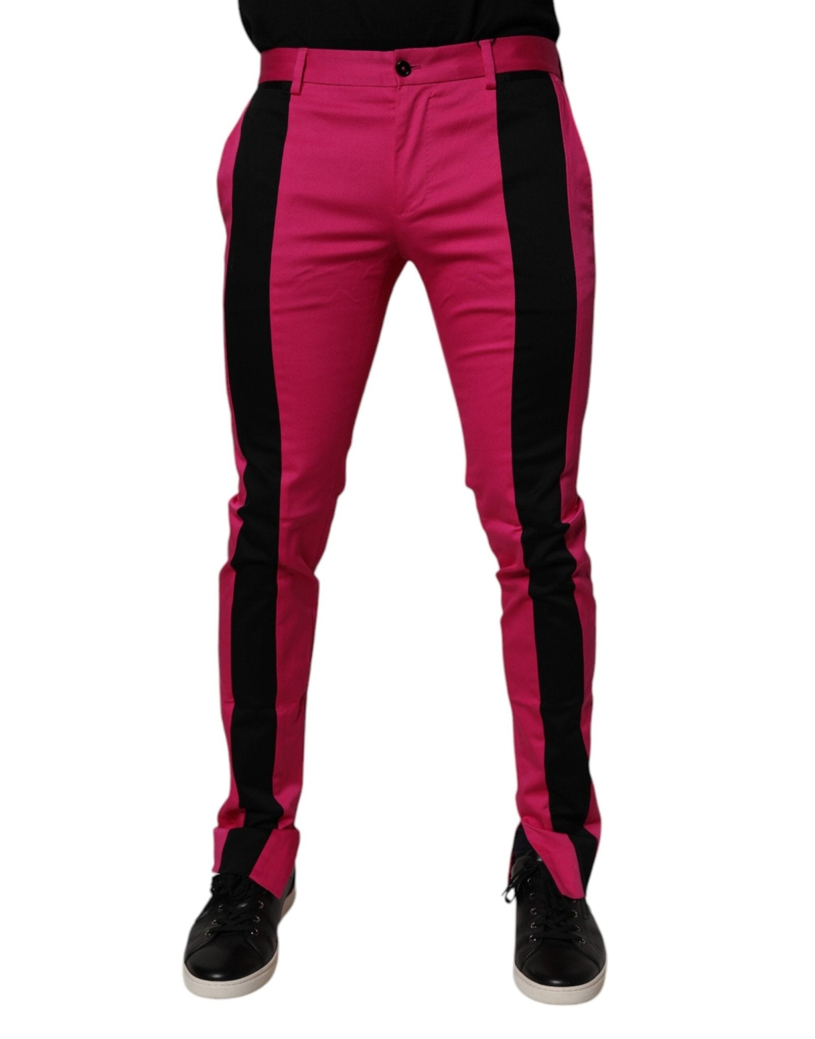 Dolce & Gabbana Pink Black Stripe Slim Fit Men Dress Pants – IT48 | M par Dolce & Gabbana | Disponible sur Sandy Store ByNet