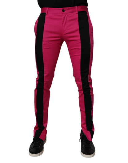 Dolce & Gabbana Pink Black Stripe Slim Fit Men Dress Pants – IT48 | M par Dolce & Gabbana | Disponible sur Sandy Store ByNet
