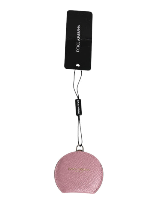 Dolce & Gabbana Pink Calfskin Leather Round Logo Hand Mirror Holder – par Dolce & Gabbana | Disponible sur Sandy Store ByNet