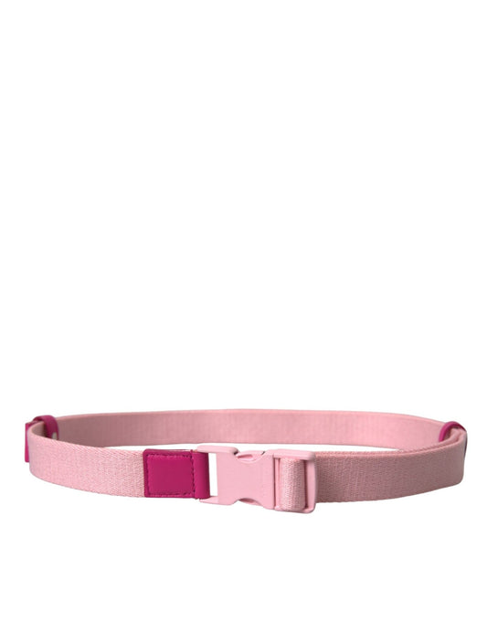 Dolce & Gabbana Pink Canvas Stretch Plastic Buckle Women Belt - Sandy Store ByNet