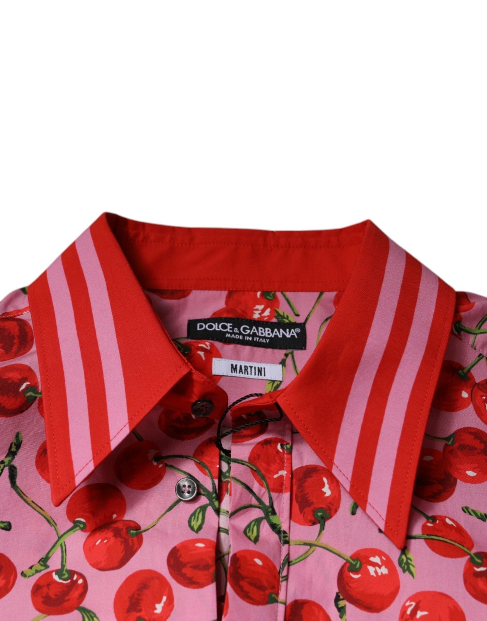 Dolce & Gabbana Pink Cherry Cotton Formal MARTINI Dress Shirt - Sandy Store ByNet