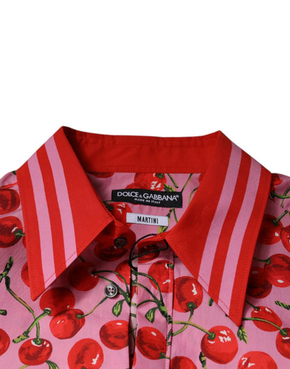 Dolce & Gabbana Pink Cherry Cotton Formal MARTINI Dress Shirt - Sandy Store ByNet