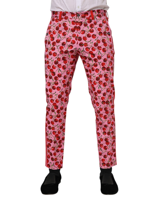Dolce & Gabbana Pink Cherry Print Cotton Dress Pants – IT48 | M par Dolce & Gabbana | Disponible sur Sandy Store ByNet