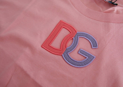 Dolce & Gabbana Pink Cotton DG Logo Crew Neck Tank T-shirt – IT36|XXS par Dolce & Gabbana | Disponible sur Sandy Store ByNet