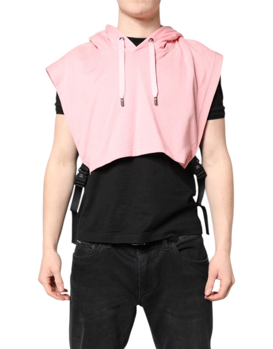 Dolce & Gabbana Pink Cotton Hooded Men Sportswear Vest Sweater – par Dolce & Gabbana | Disponible sur Sandy Store ByNet