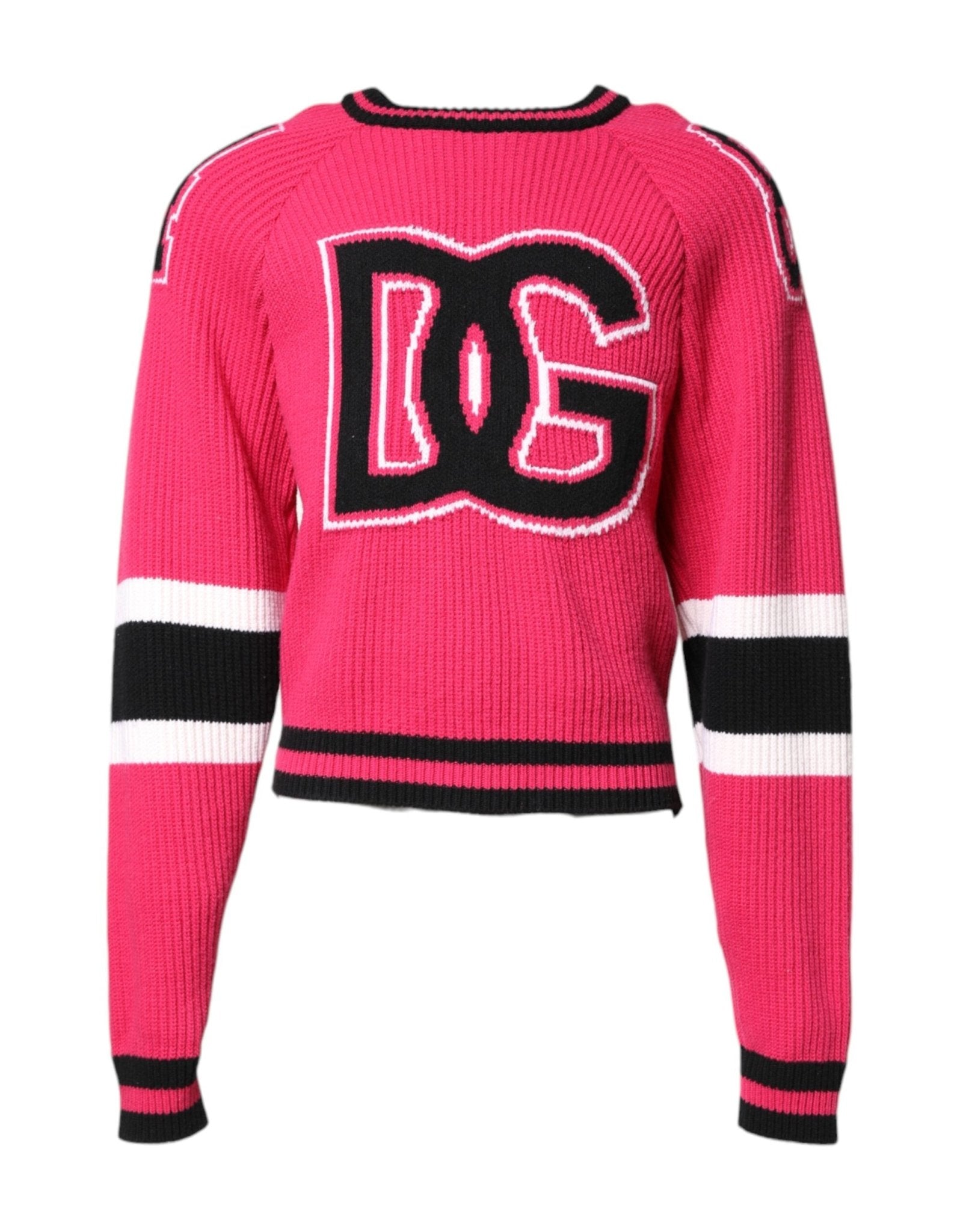 Dolce & Gabbana Pink Cotton Logo Print Knit Pullover Sweater – IT48 | M par Dolce & Gabbana | Disponible sur Sandy Store ByNet