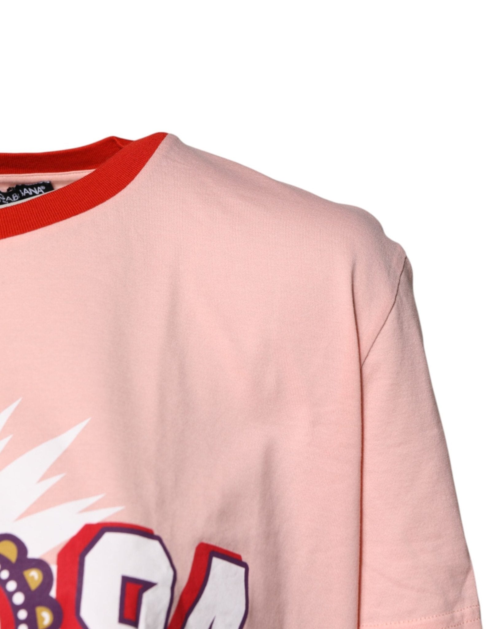 Dolce & Gabbana Pink D&G 84 Print Cotton Crew Neck T-shirt - Sandy Store ByNet