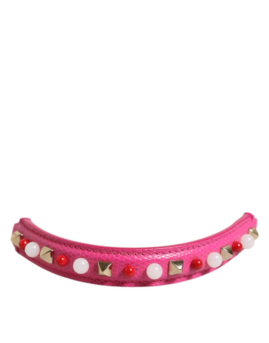 Dolce & Gabbana Pink Embellished Leather Bag Handle Women Shoulder Strap – par Dolce & Gabbana | Disponible sur Sandy Store ByNet