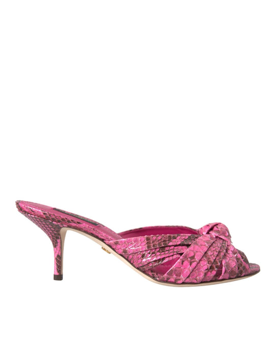 Dolce & Gabbana Pink Exotic Leather Kitten Heels Slides Shoes – EU36/US5.5 par Dolce & Gabbana | Disponible sur Sandy Store ByNet