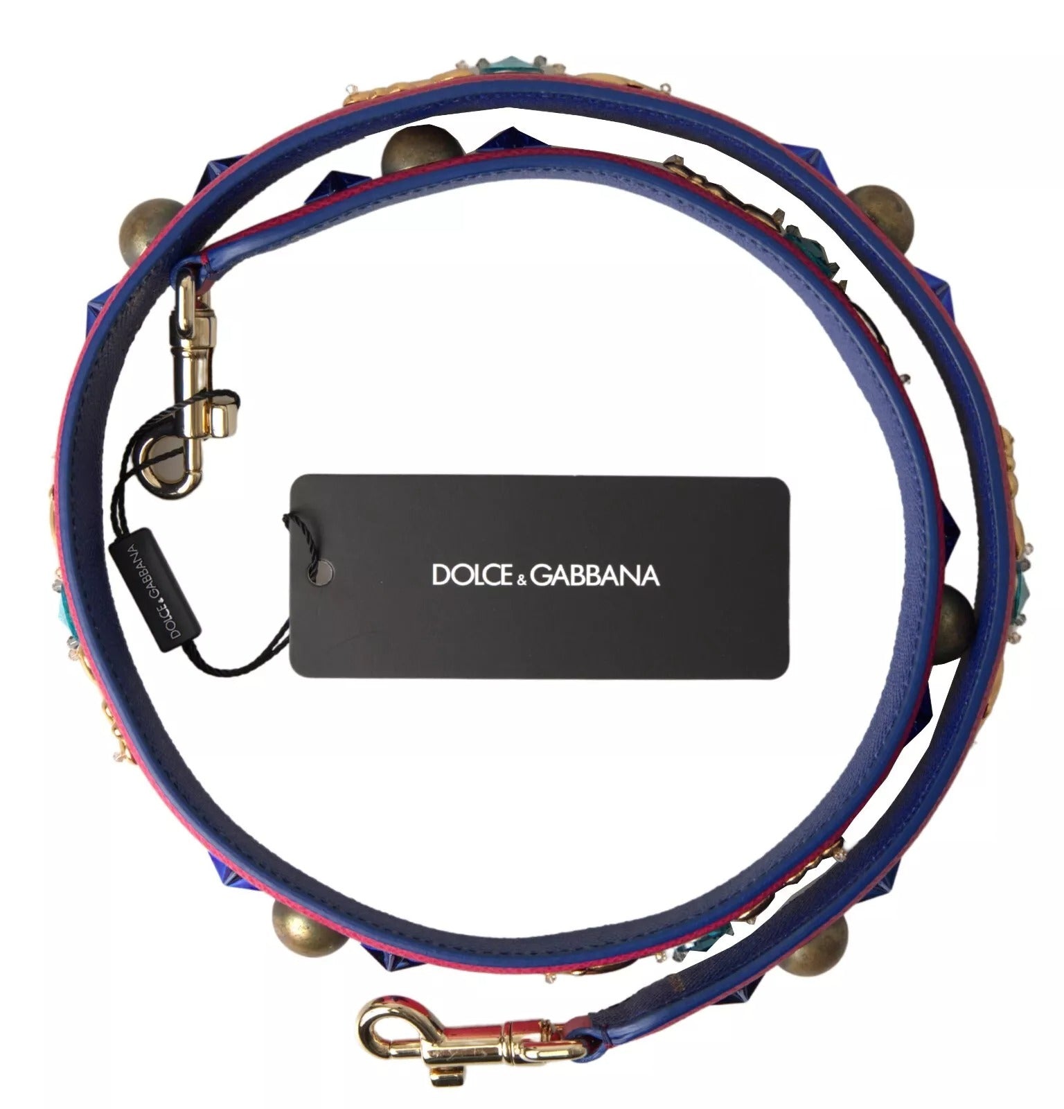 Dolce & Gabbana Pink Exotic Leather Studded Shoulder Strap - Sandy Store ByNet