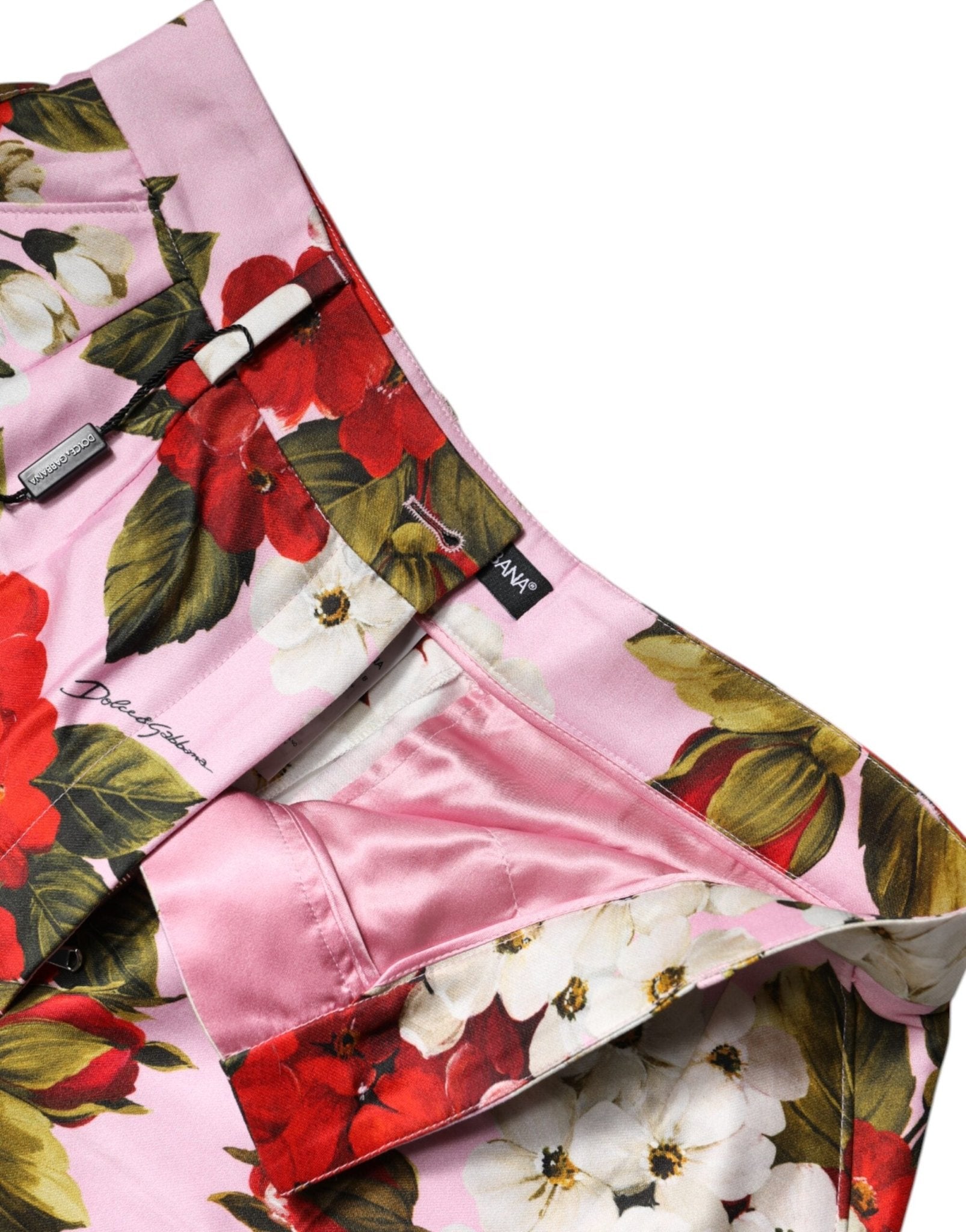 Dolce & Gabbana Pink Floral Print High Waist Hotpants Short - Sandy Store ByNet