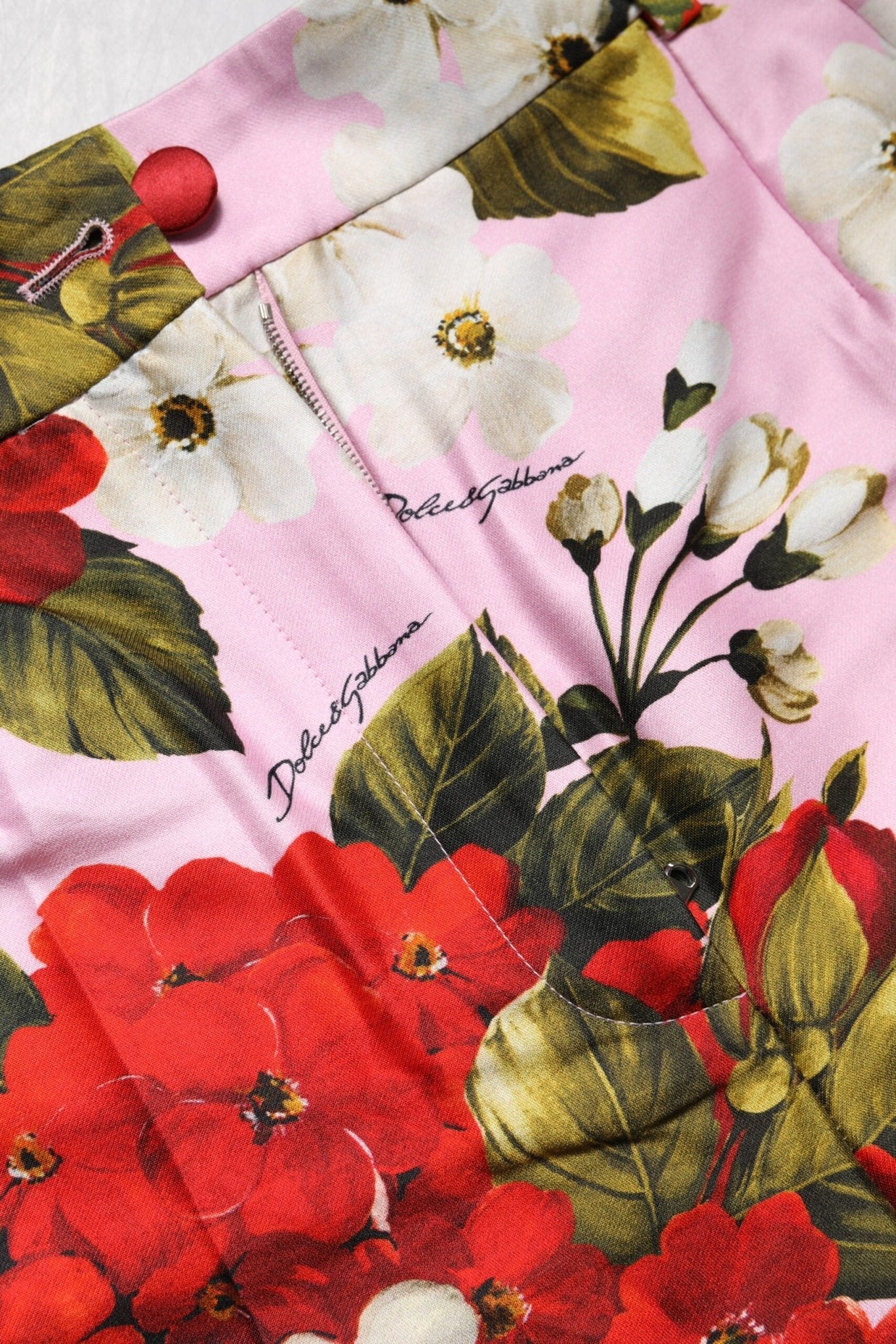Dolce & Gabbana Pink Floral Print High Waist Hotpants Short - Sandy Store ByNet