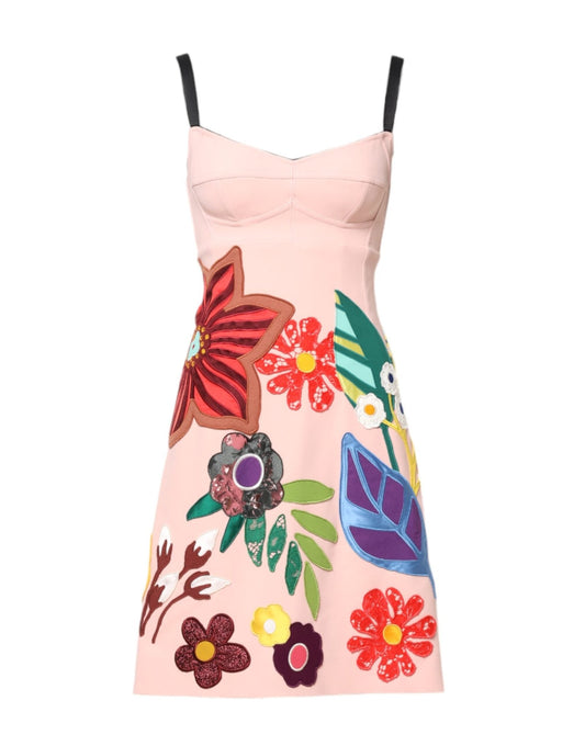 Dolce & Gabbana Pink Floral Print Spaghetti Strap Mini Dress – IT40|S par Dolce & Gabbana | Disponible sur Sandy Store ByNet
