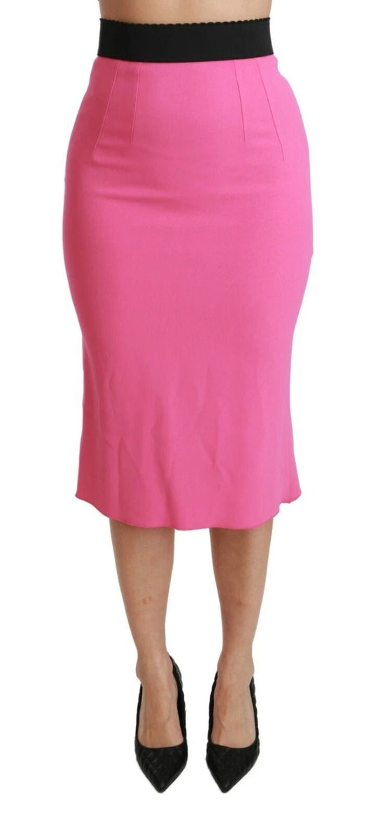 Dolce & Gabbana Pink High Waist Pencil Cut Midi Skirt – IT36|XXS par Dolce & Gabbana | Disponible sur Sandy Store ByNet