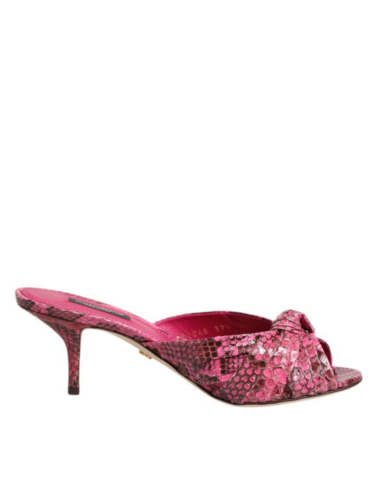 Dolce & Gabbana Pink Leather Heels Slides Sandals Shoes – EU36/US5.5 par Dolce & Gabbana | Disponible sur Sandy Store ByNet