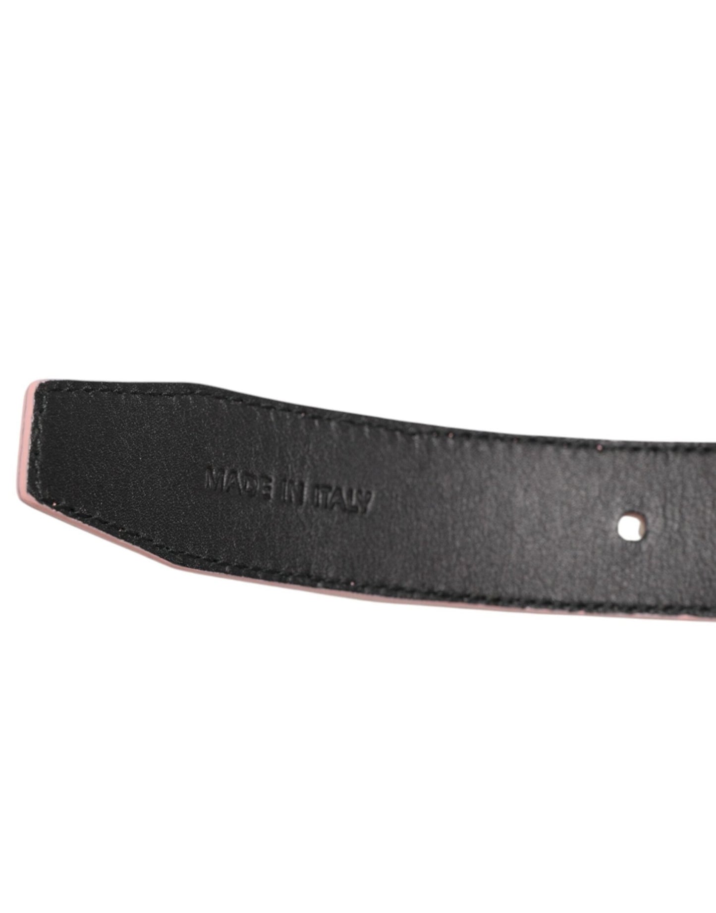 Dolce & Gabbana Pink Leather Perforated Detailing Buckle Belt – 95 cm / 38 Inches par Dolce & Gabbana | Disponible sur Sandy Store ByNet