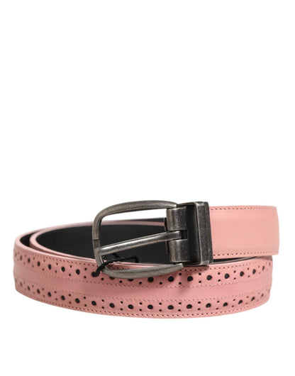 Dolce & Gabbana Pink Leather Perforated Detailing Buckle Belt – 95 cm / 38 Inches par Dolce & Gabbana | Disponible sur Sandy Store ByNet