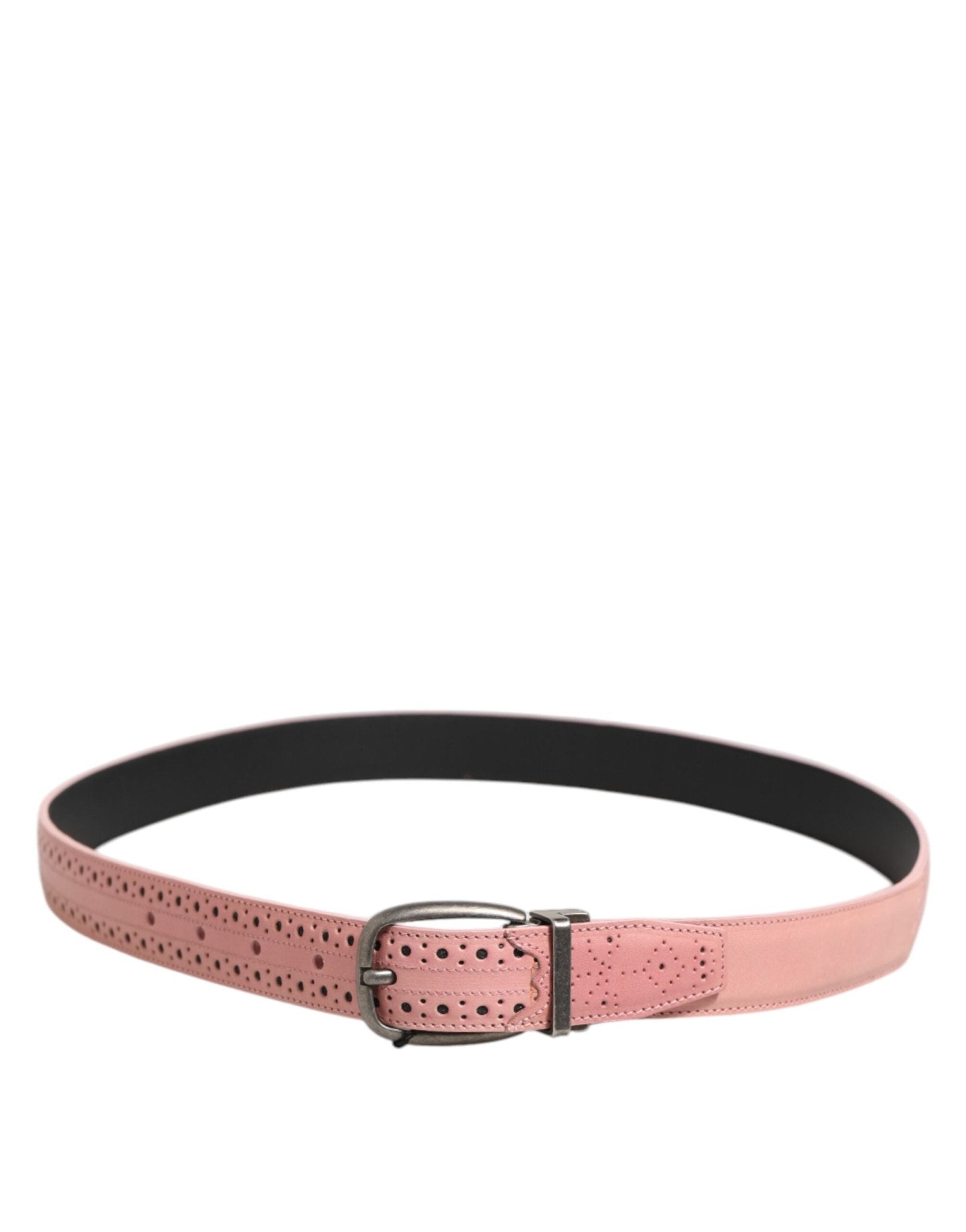 Dolce & Gabbana Pink Leather Perforated Detailing Buckle Belt – 95 cm / 38 Inches par Dolce & Gabbana | Disponible sur Sandy Store ByNet