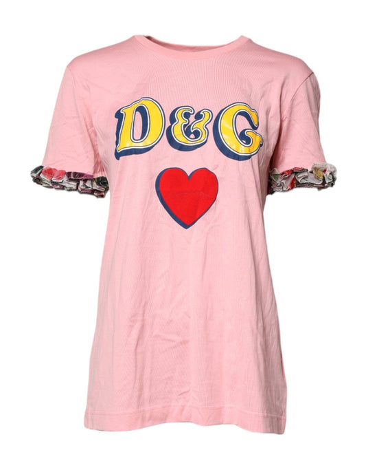 Dolce & Gabbana Pink Logo Print Cotton Crew Neck Tee T-shirt – IT40|S par Dolce & Gabbana | Disponible sur Sandy Store ByNet