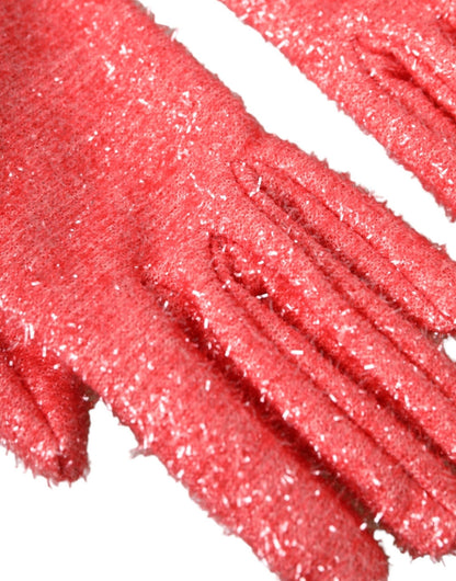Dolce & Gabbana Pink Lurex Fantasia Mid Arm Length Gloves - Sandy Store ByNet