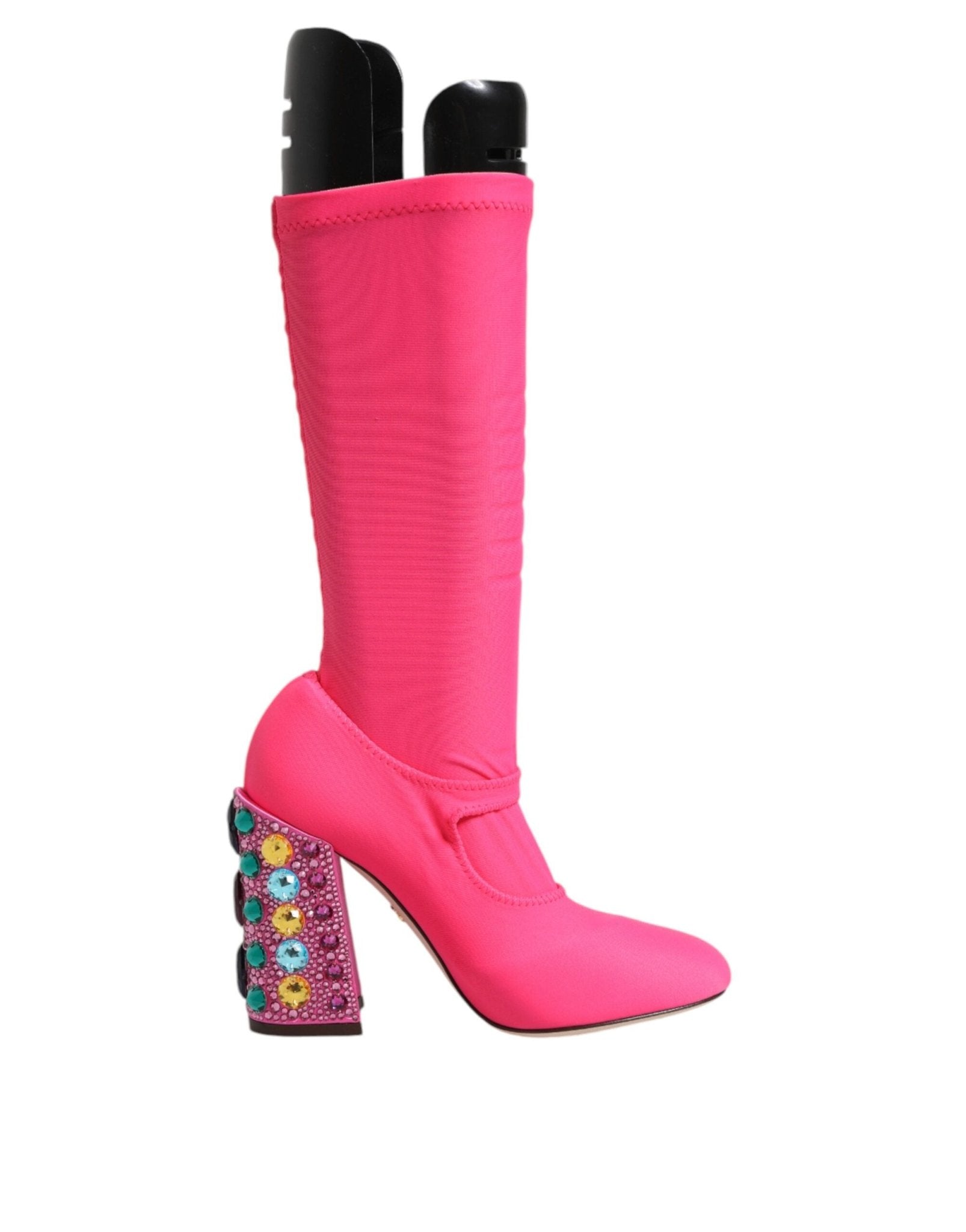 Dolce & Gabbana Pink Nylon Crystal Vally High Boots Shoes - Sandy Store ByNet
