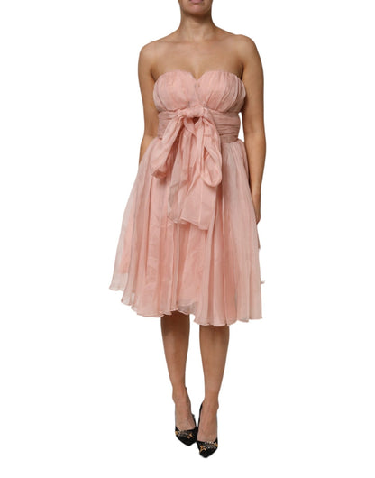 Dolce & Gabbana Pink Silk Chiffon A - line Pleated Midi Dress – IT42|M par Dolce & Gabbana | Disponible sur Sandy Store ByNet