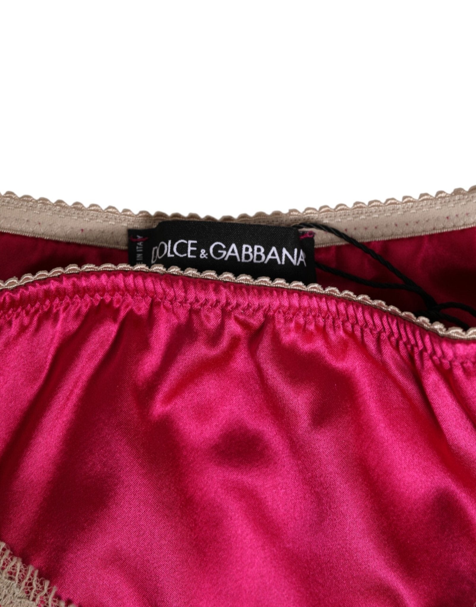 Dolce & Gabbana Pink Silk Satin Lace Trim New Slip Underwear – IT3 | M par Dolce & Gabbana | Disponible sur Sandy Store ByNet